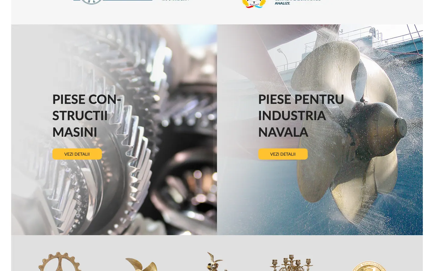Captură de ecran a site-ului Adorian, continuarea paginii principale