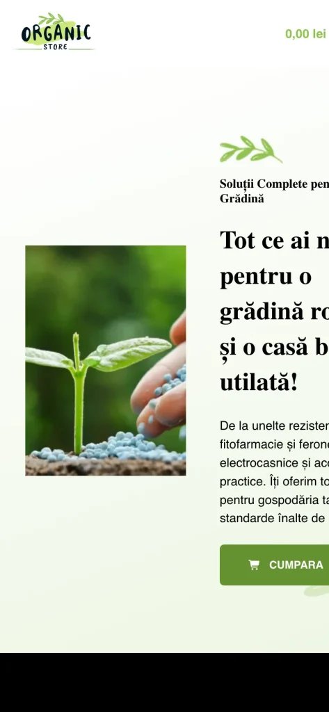 Captură de ecran a site-ului Bella Notte, versiunea pentru telefon