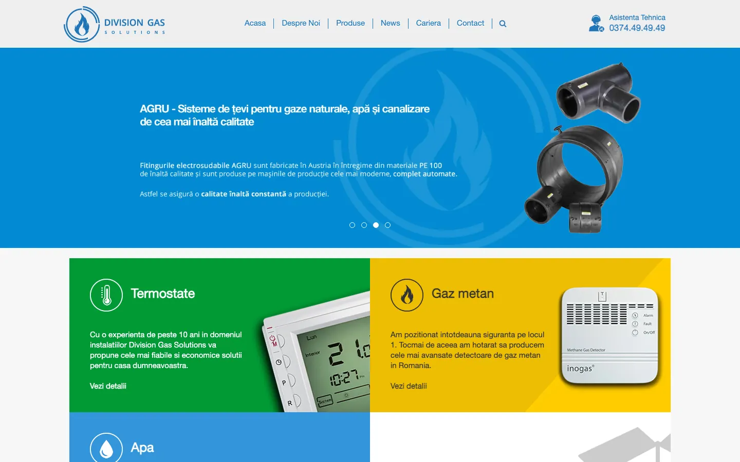 Captură din arhiva web a site-ului Division Gas, pagina principală