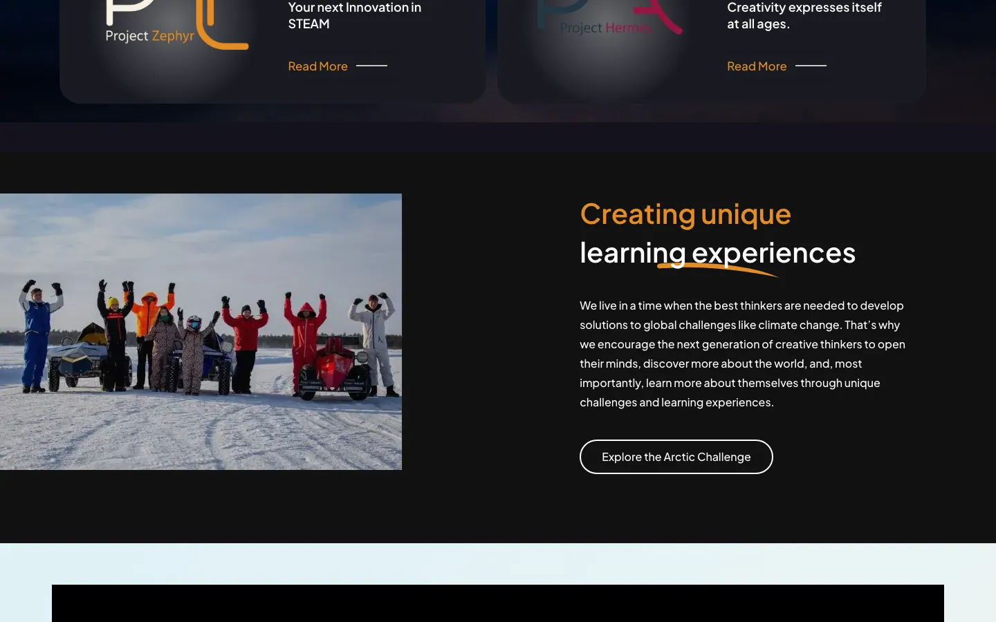 Captură de ecran a site-ului Foamblock, continuarea paginii principale
