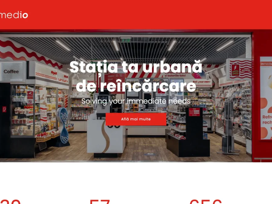Captură de ecran a site-ului Inmedio, pagina principală