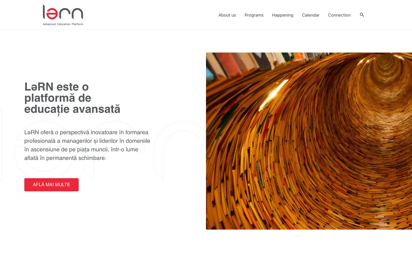 Captură de ecran a site-ului LəRN, pagina principală