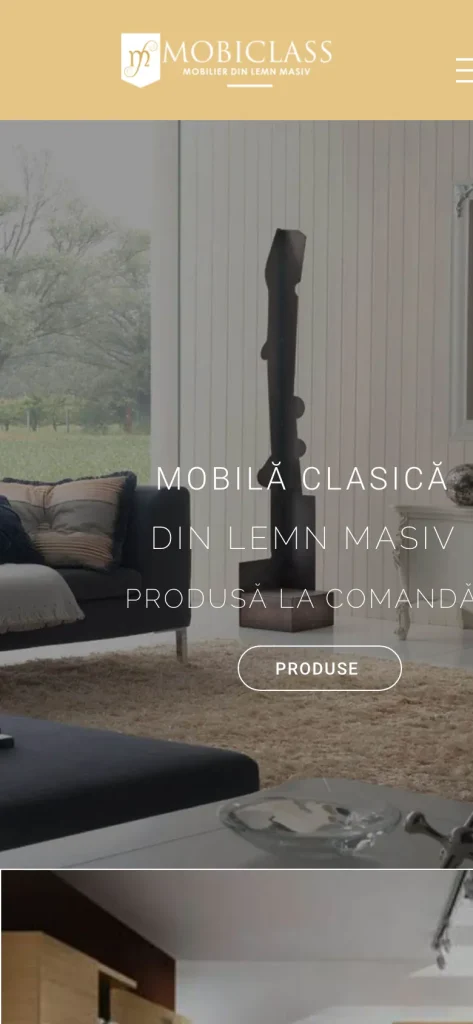 Captură de ecran a site-ului Mobiclas, versiunea pentru telefon
