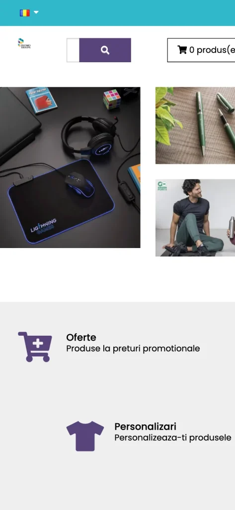 Captură de ecran a site-ului Promo Troops, versiunea pentru telefon