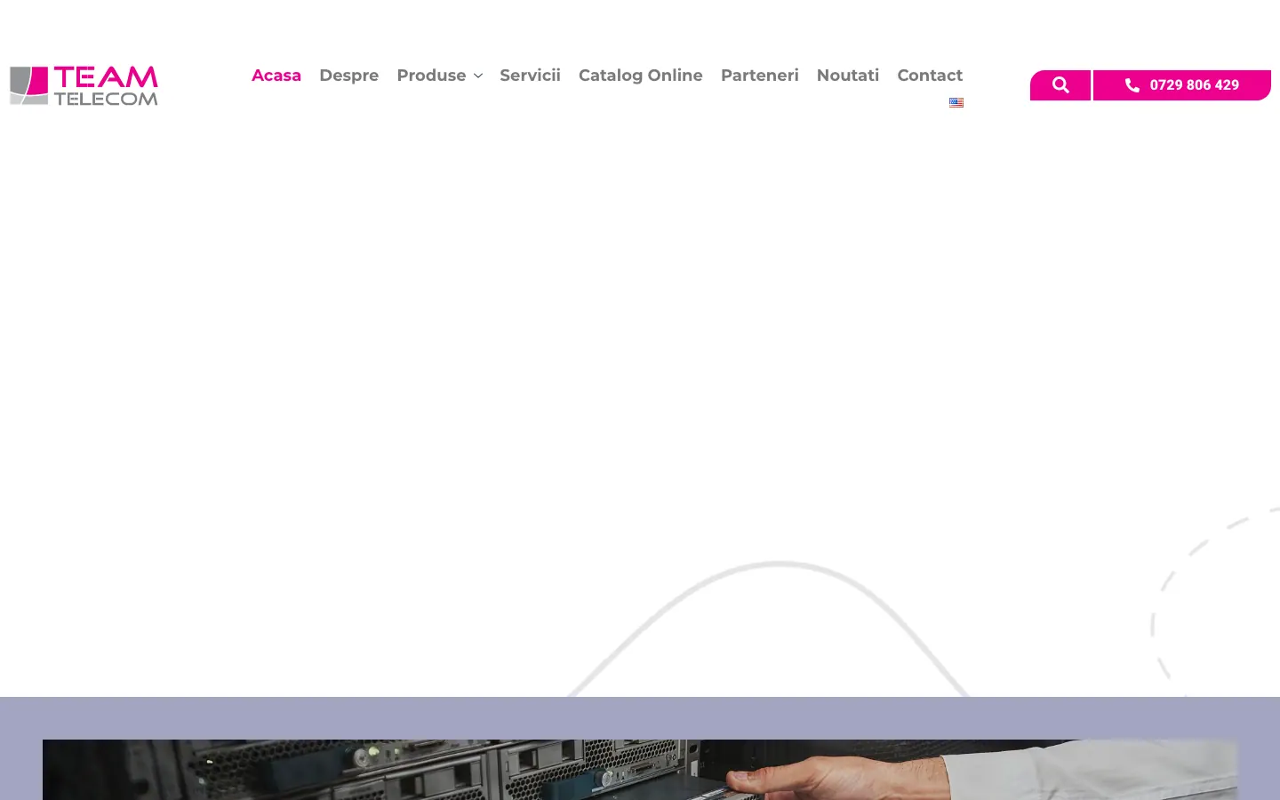 Captură de ecran a site-ului Team Telecom, pagina principală