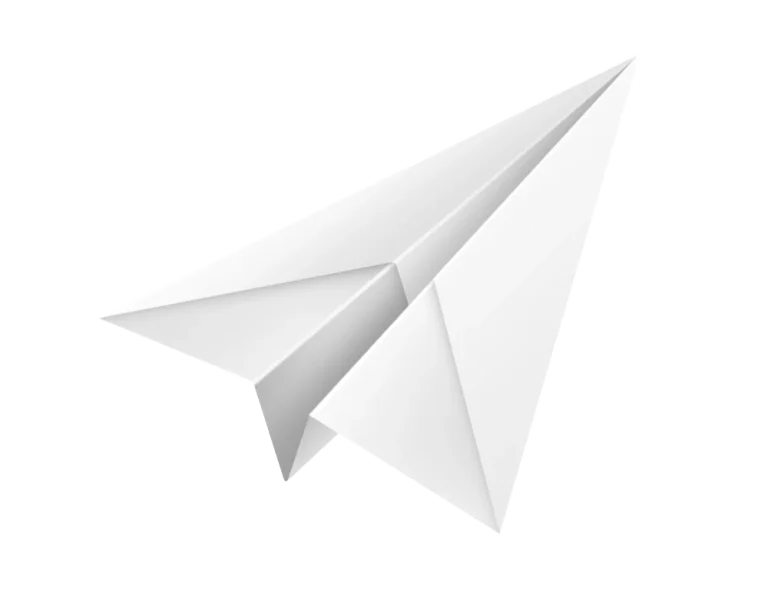 Avion de hârtie albă, simbol pentru mesajele de e-mail marketing