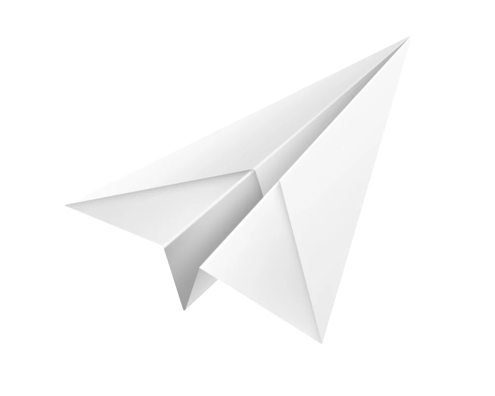 Avion de hârtie albă, simbol pentru mesajele de e-mail marketing